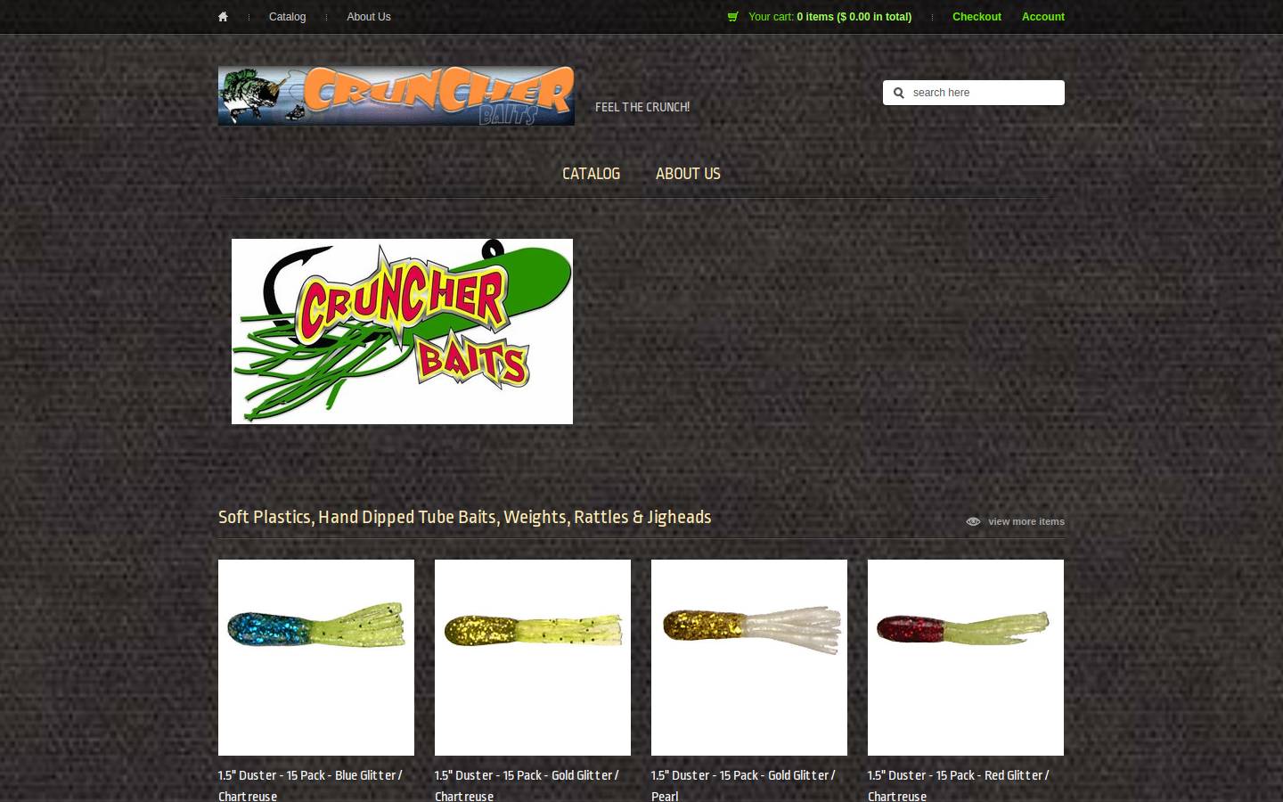 cruncherbaits.com homepage screenshot