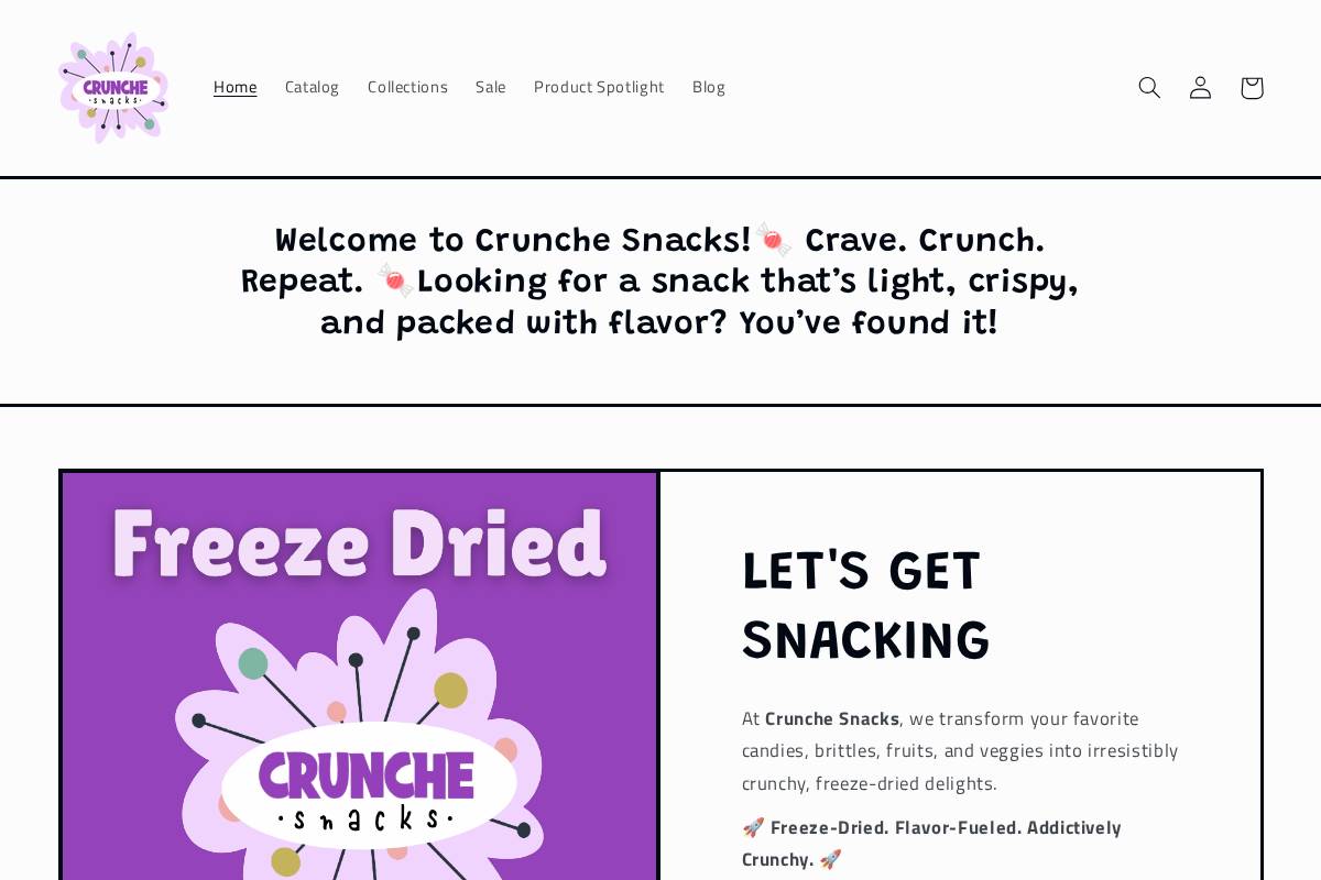 crunchesnacks.com homepage screenshot