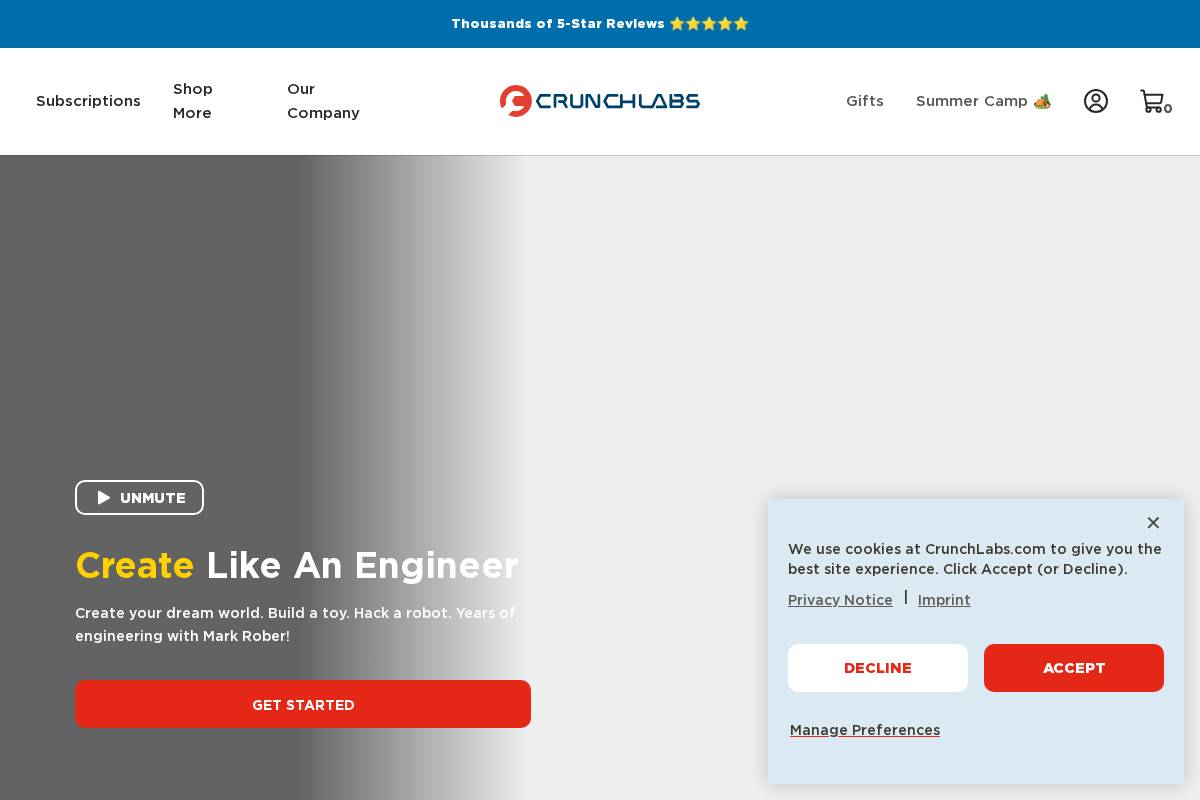 crunchlabs.com homepage screenshot