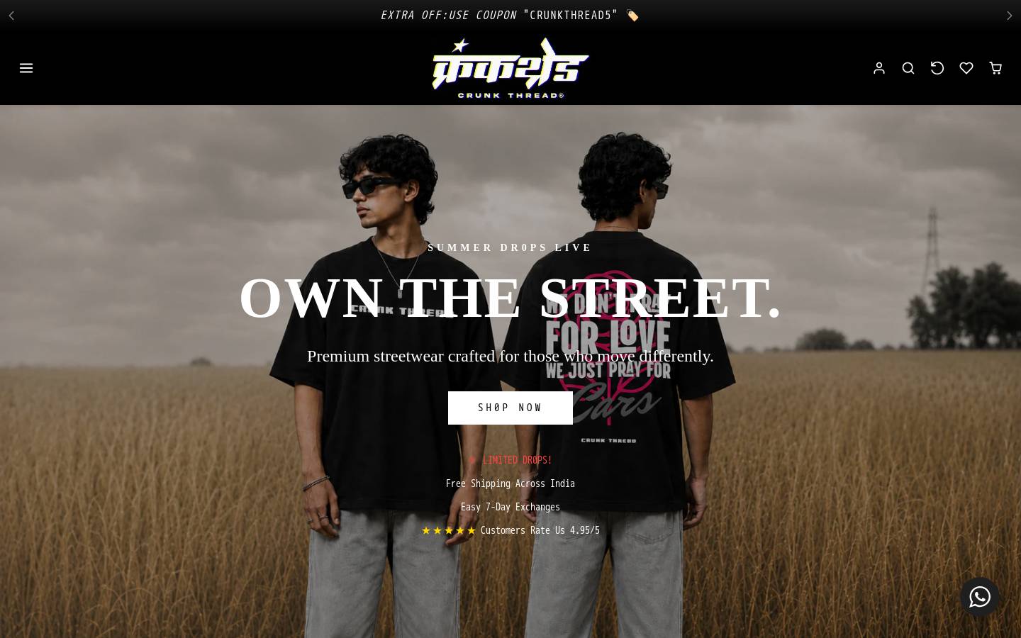 crunkthread.com homepage screenshot