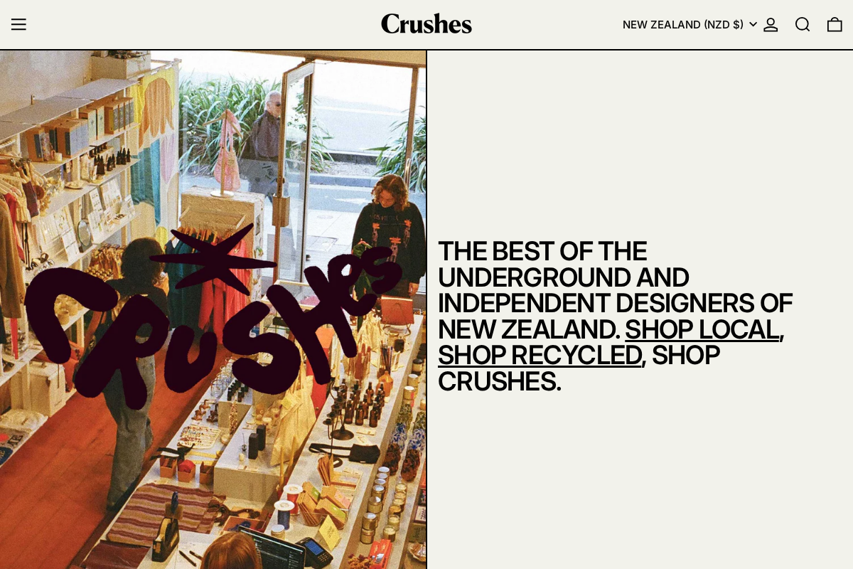 Crushes homepage screenshot