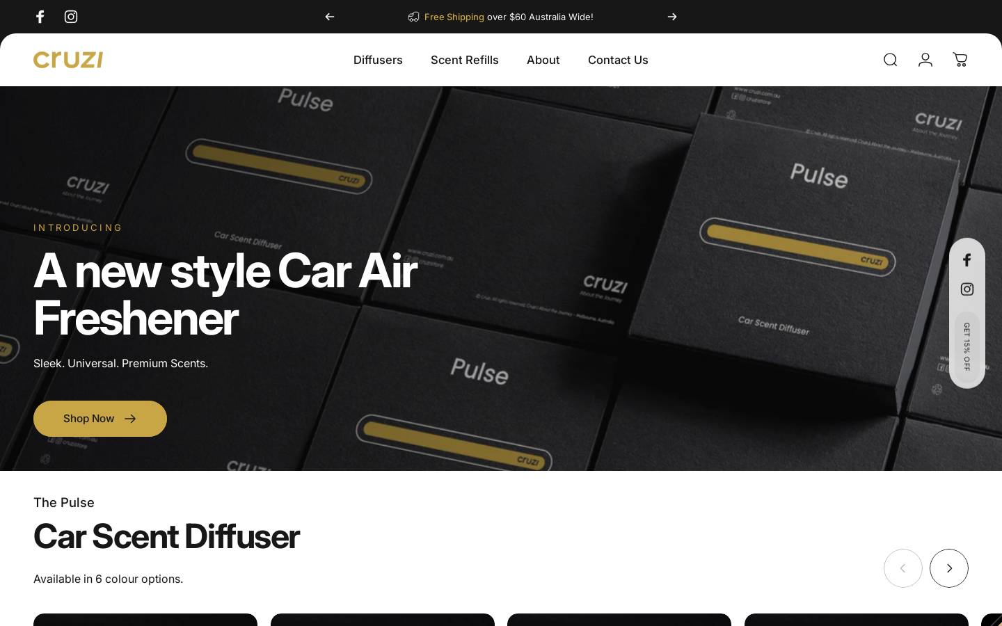 cruzi.com.au homepage screenshot