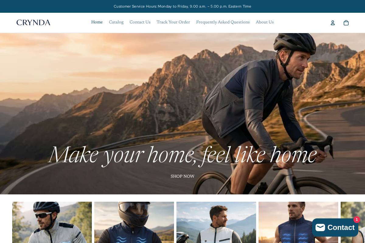 crynda.com homepage screenshot