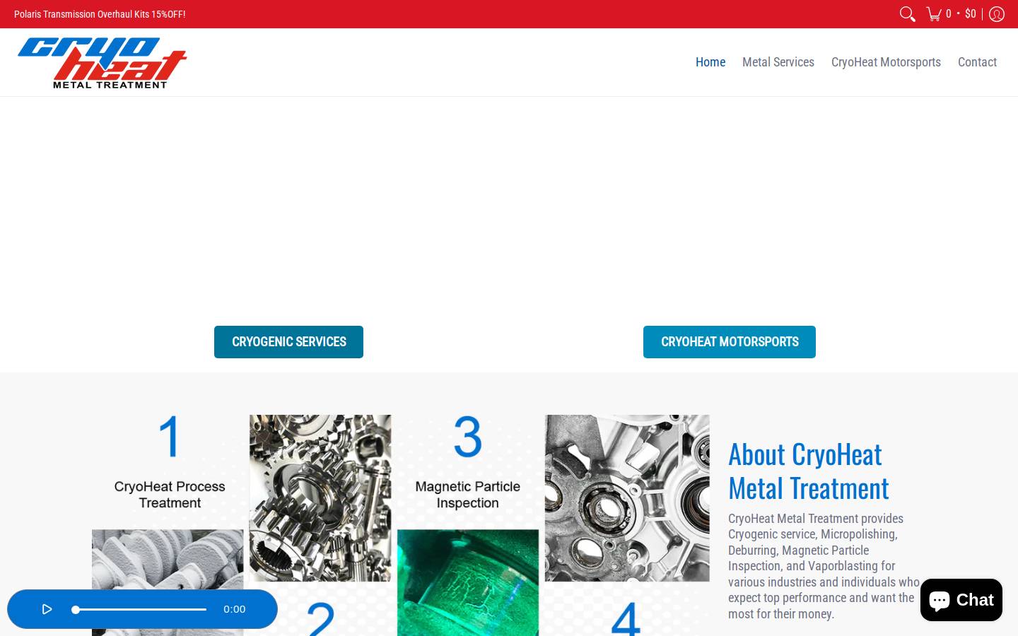 cryoheat.com homepage screenshot