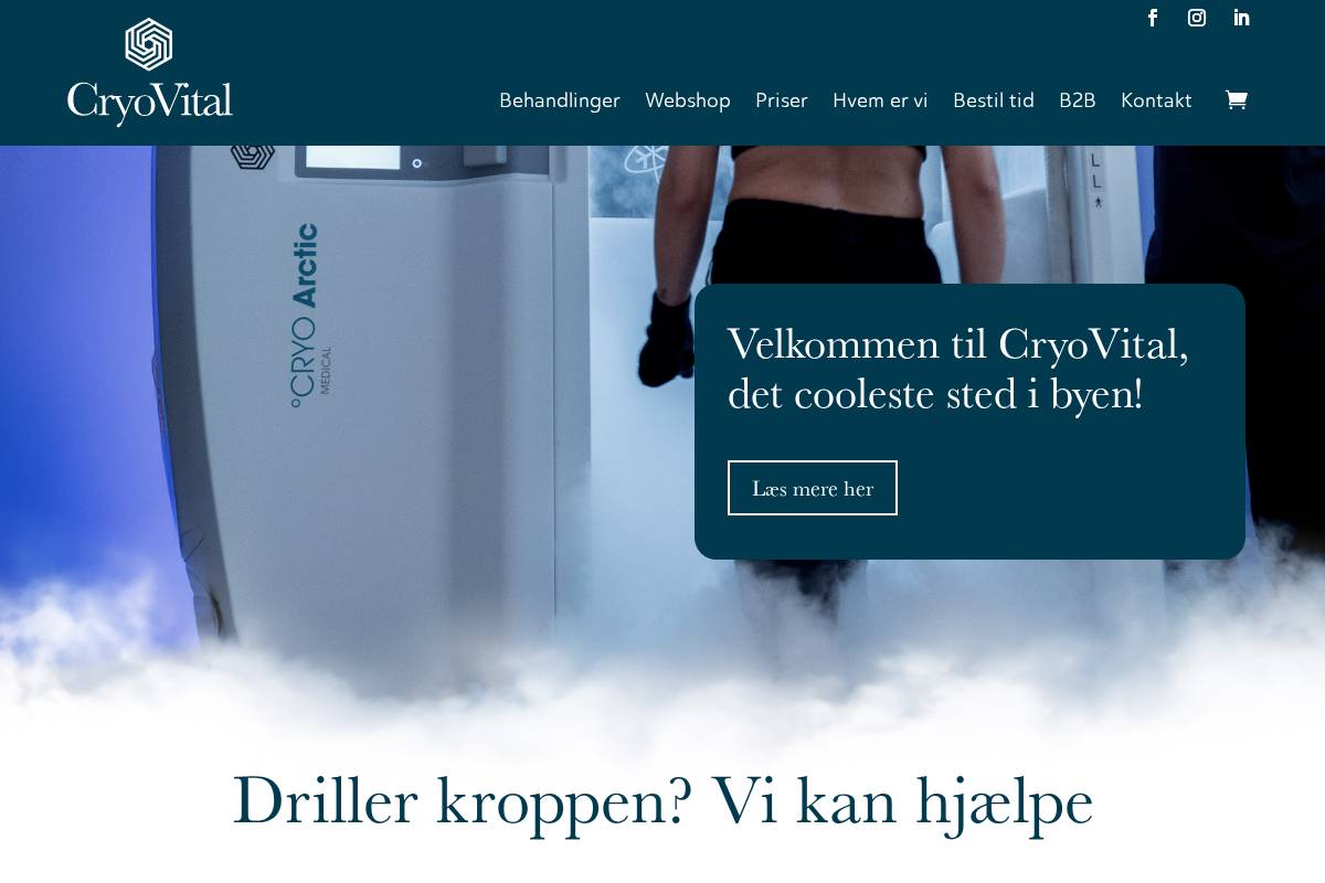 Cryovitallyngby homepage screenshot