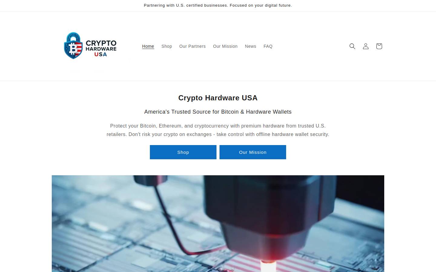 cryptohardwareusa.com homepage screenshot