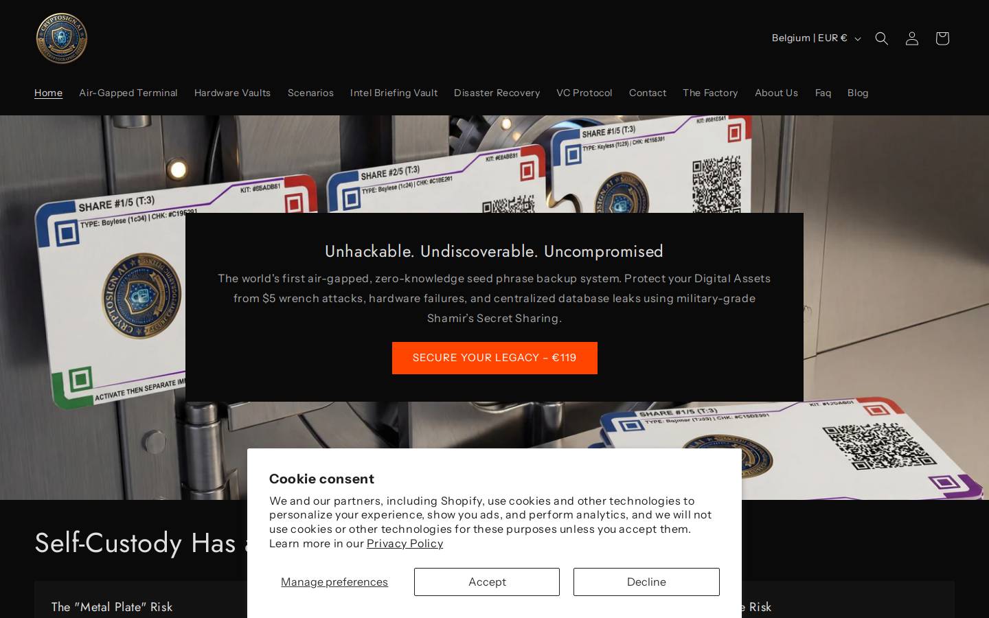 Cryptosign homepage screenshot