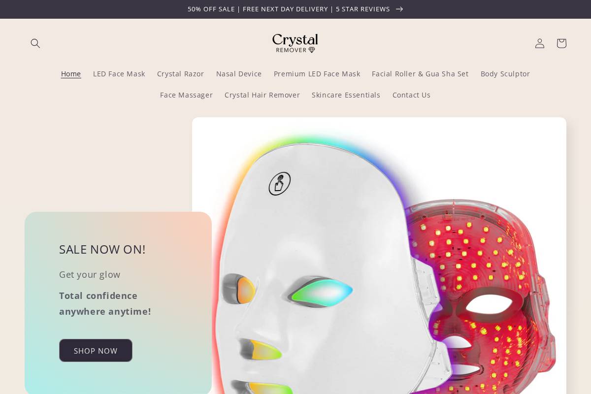 Crystal Remover homepage screenshot