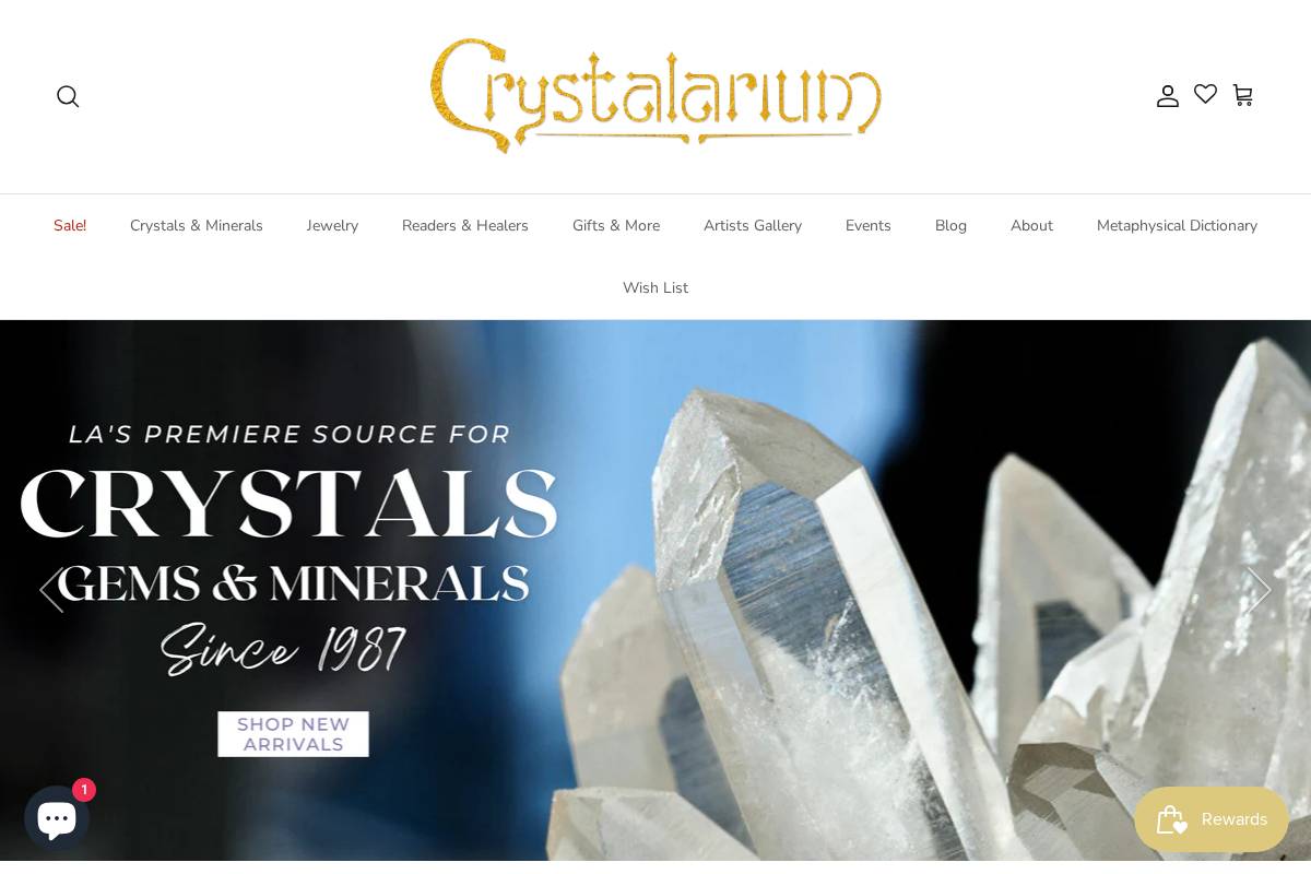 crystalarium.com homepage screenshot