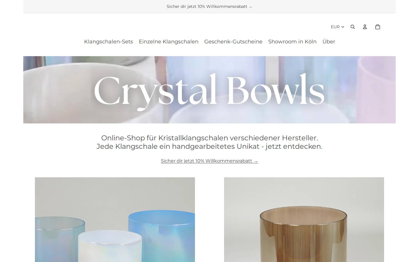 crystalbowls.de homepage screenshot