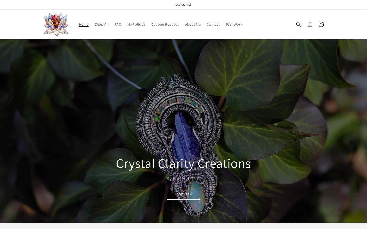 crystalclaritycreations.com homepage screenshot