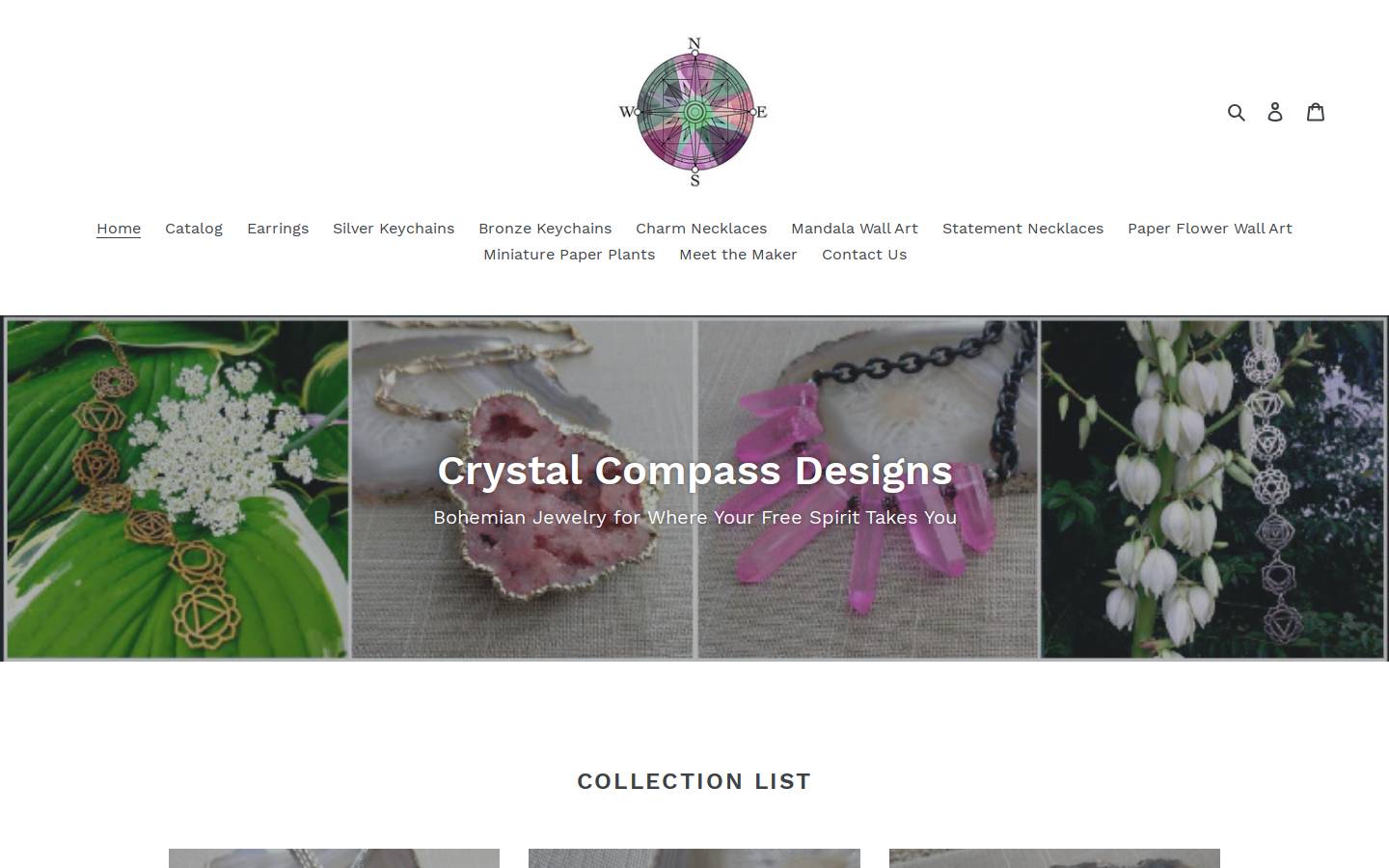 crystalcompassdesigns.com homepage screenshot