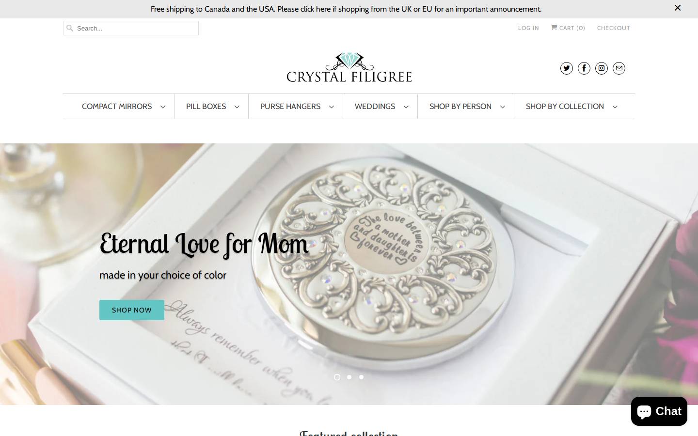 crystalfiligree.net homepage screenshot
