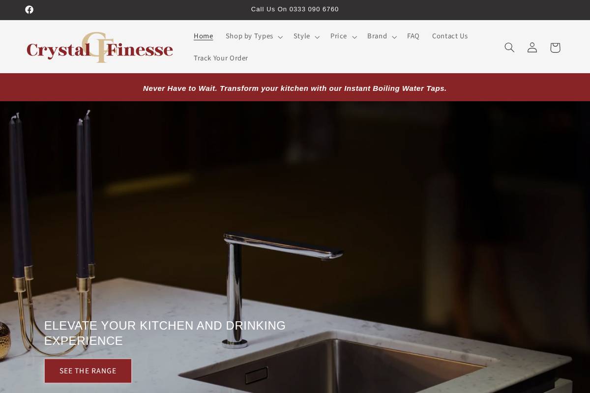 crystalfinesse.com homepage screenshot