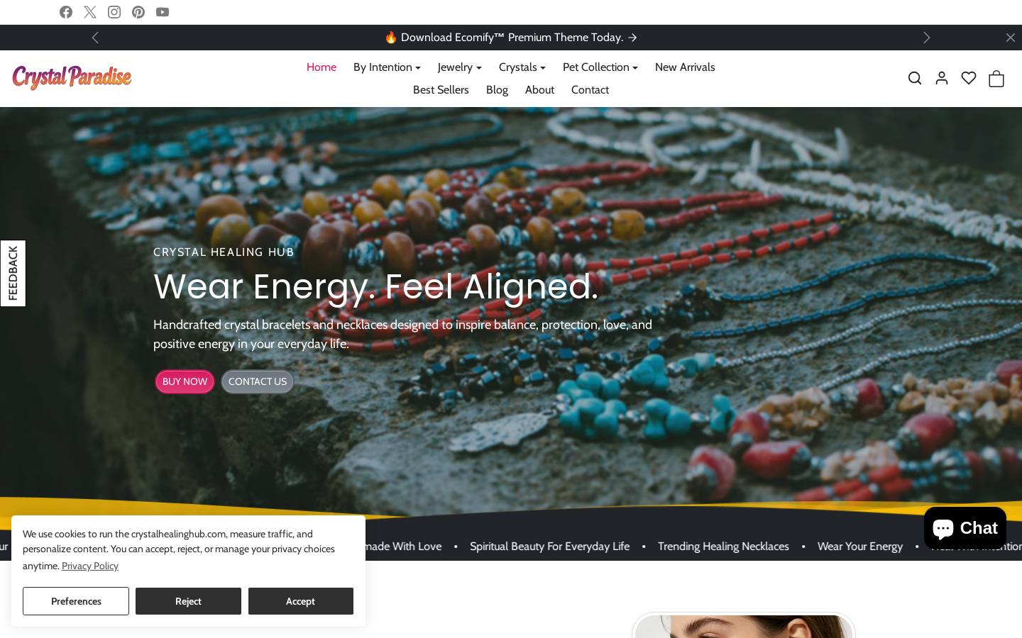 crystalhealinghub.com homepage screenshot