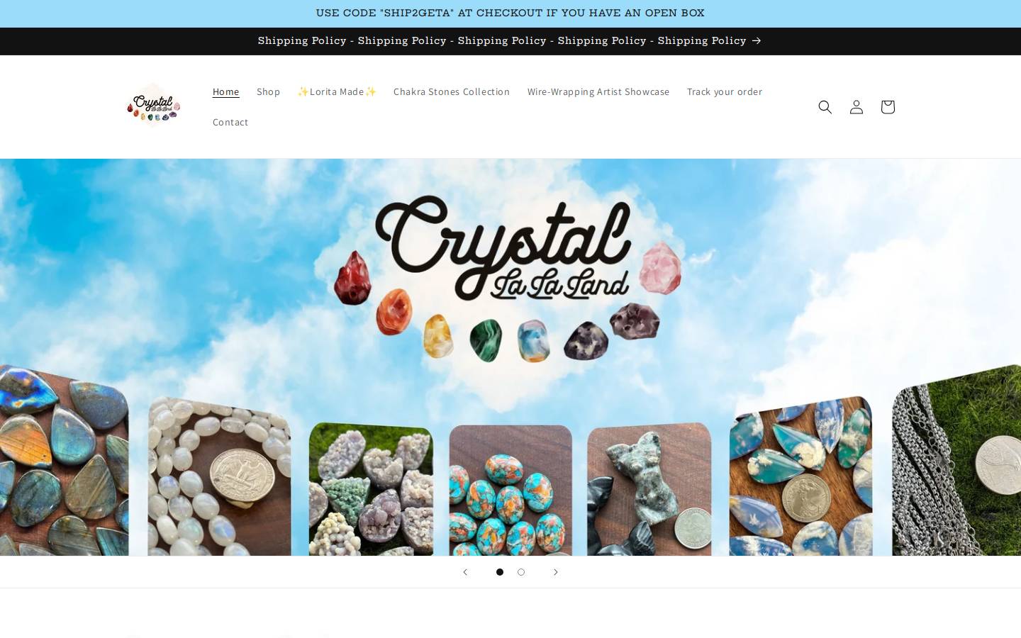 crystallalaland.com homepage screenshot