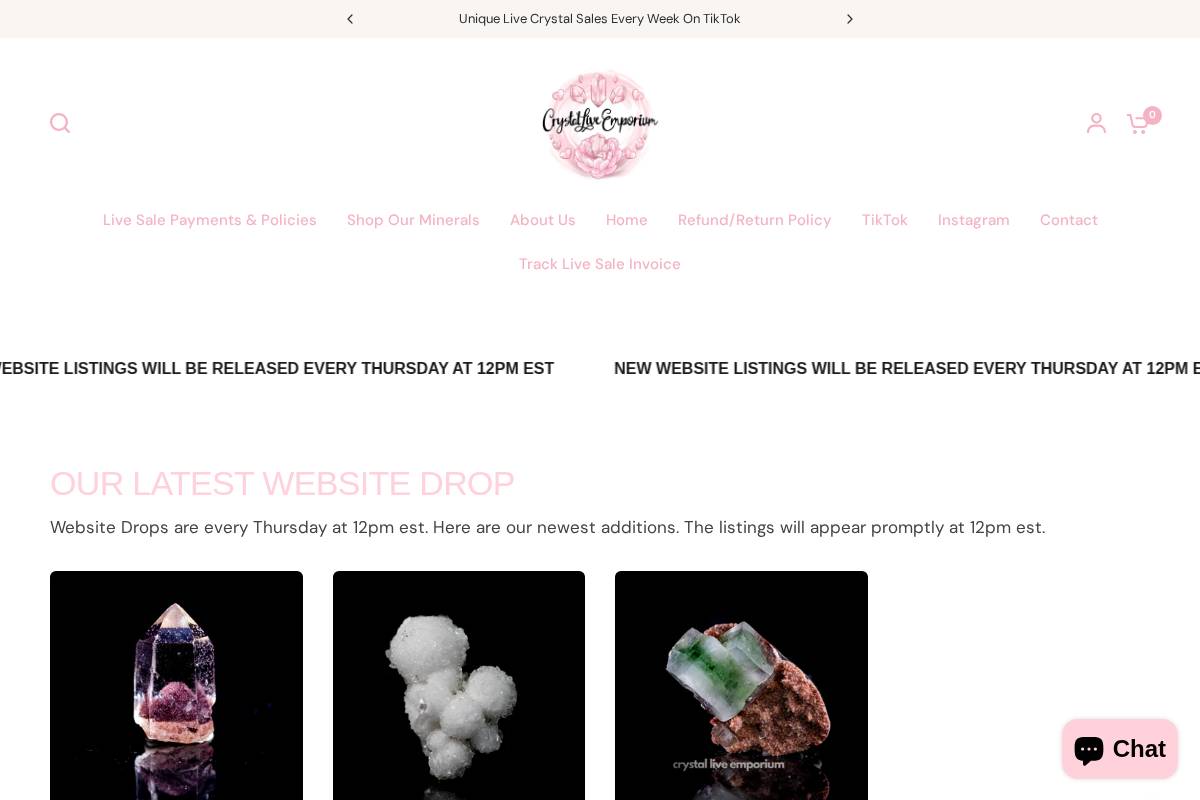 crystalliveemporium.com homepage screenshot