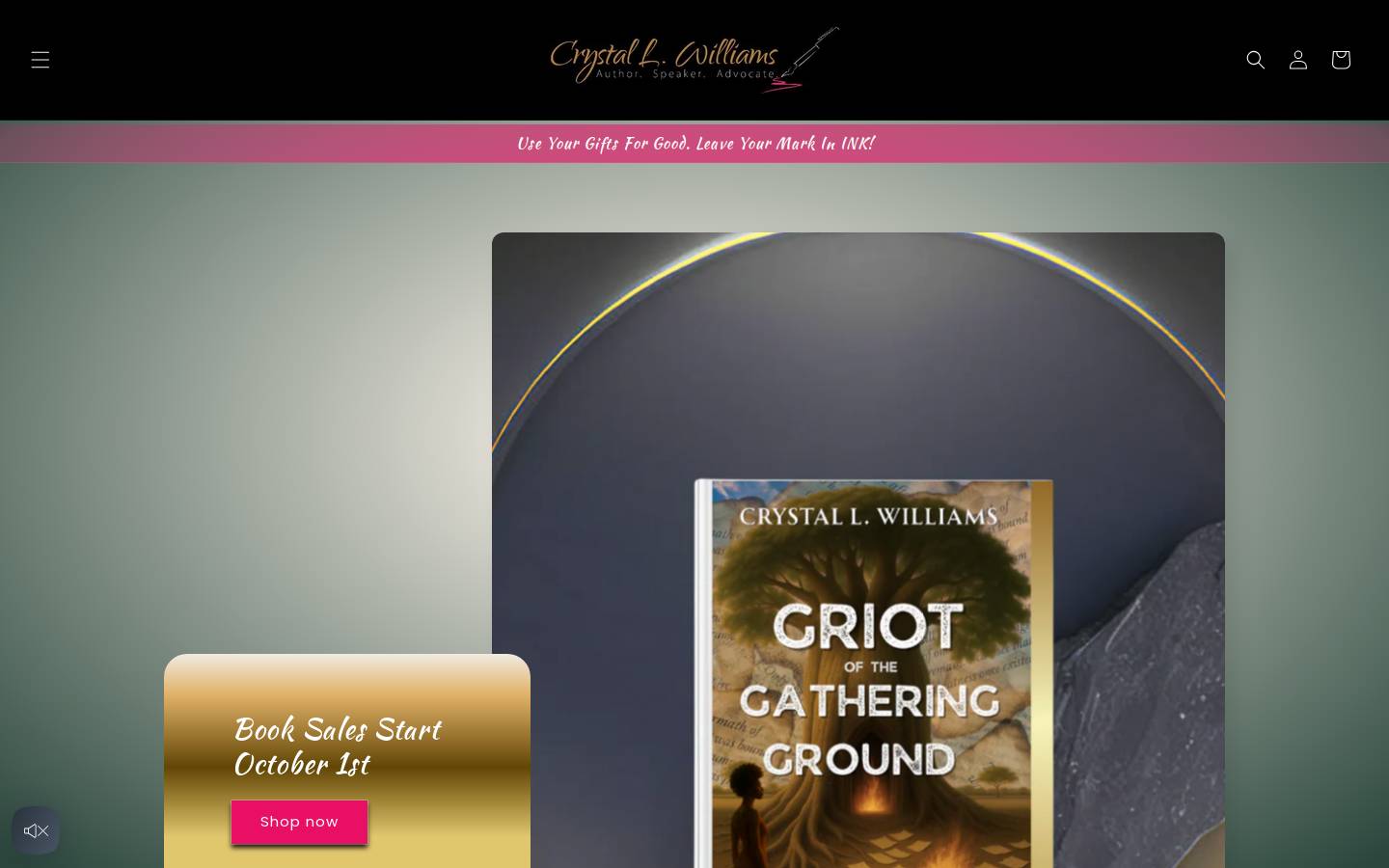 crystallwilliams.com homepage screenshot