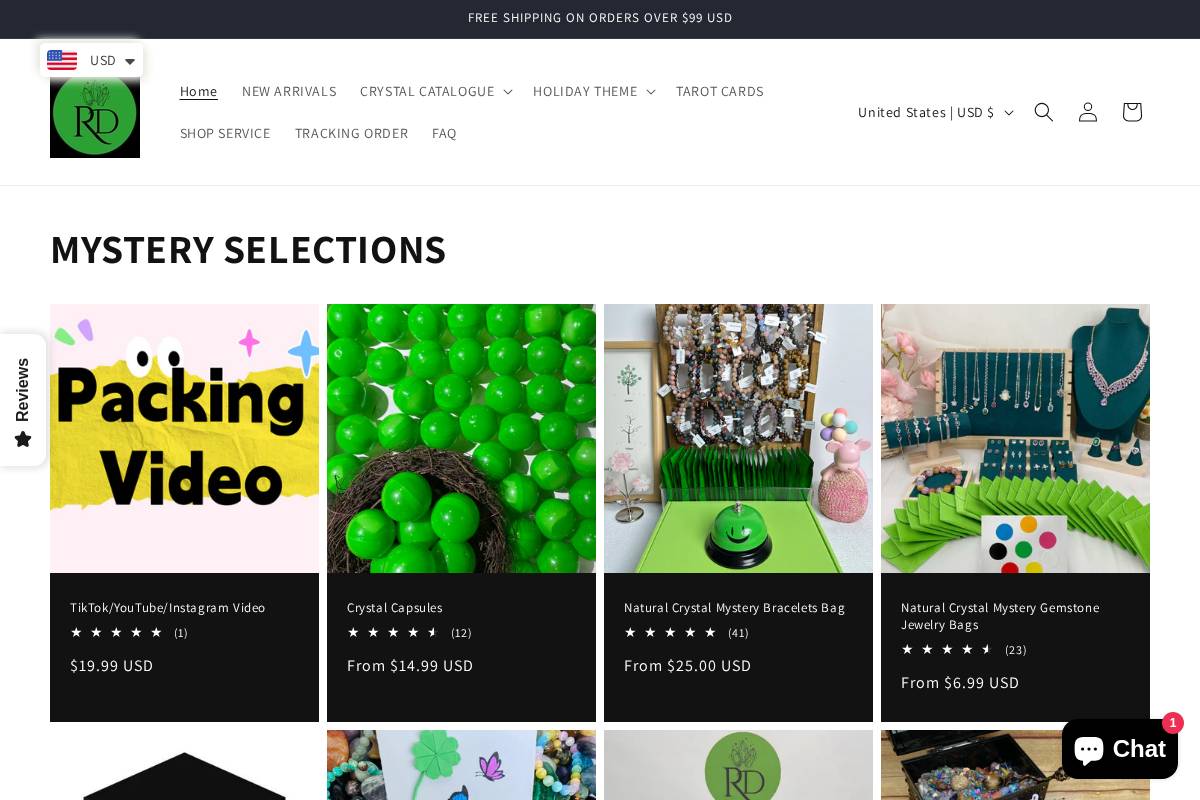 Crystalrita homepage screenshot