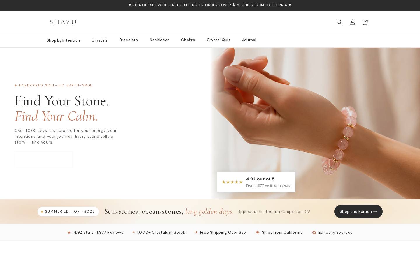 crystalsandminerals.shop homepage screenshot