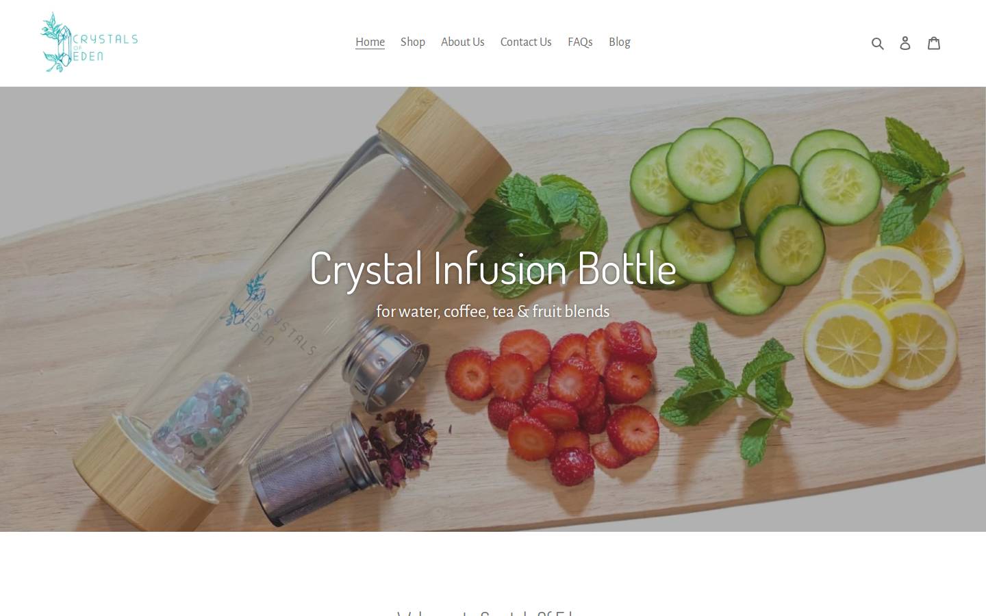 crystalsofeden.com homepage screenshot