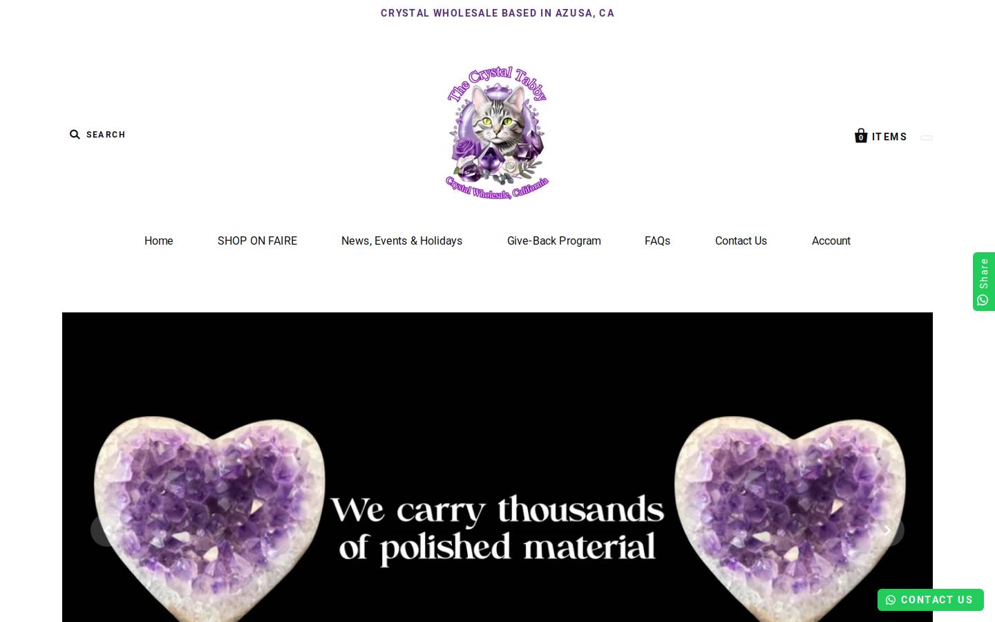 crystaltabby.com homepage screenshot