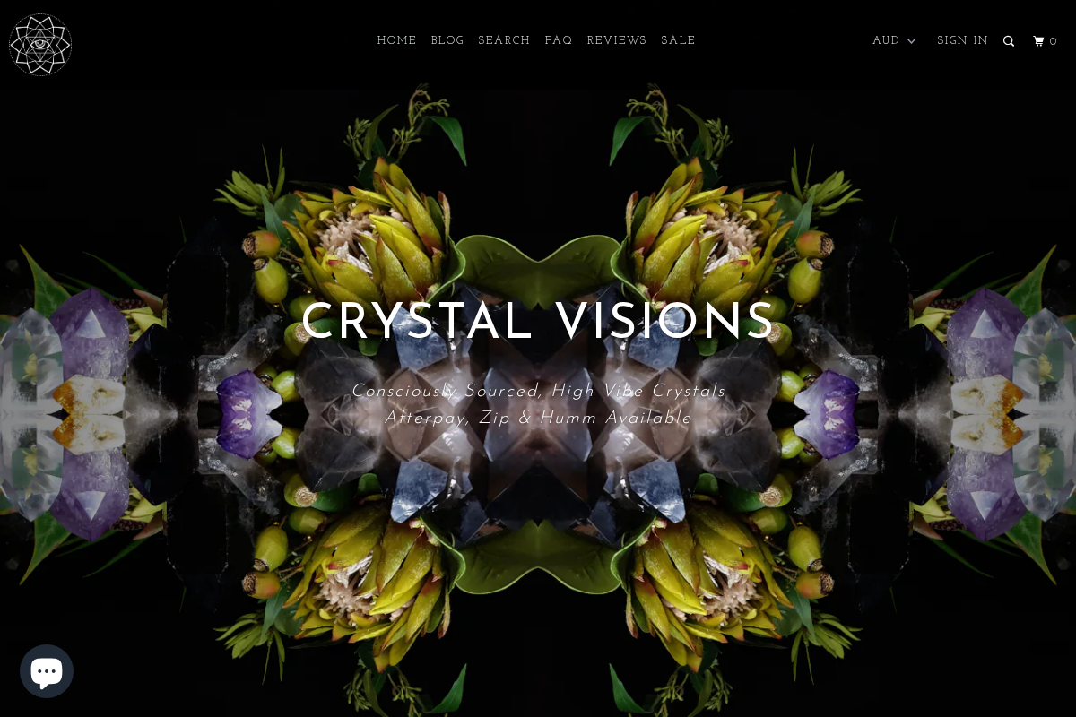 crystalvisions.net.au homepage screenshot