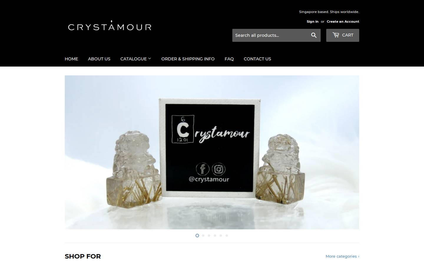 crystamour.com homepage screenshot
