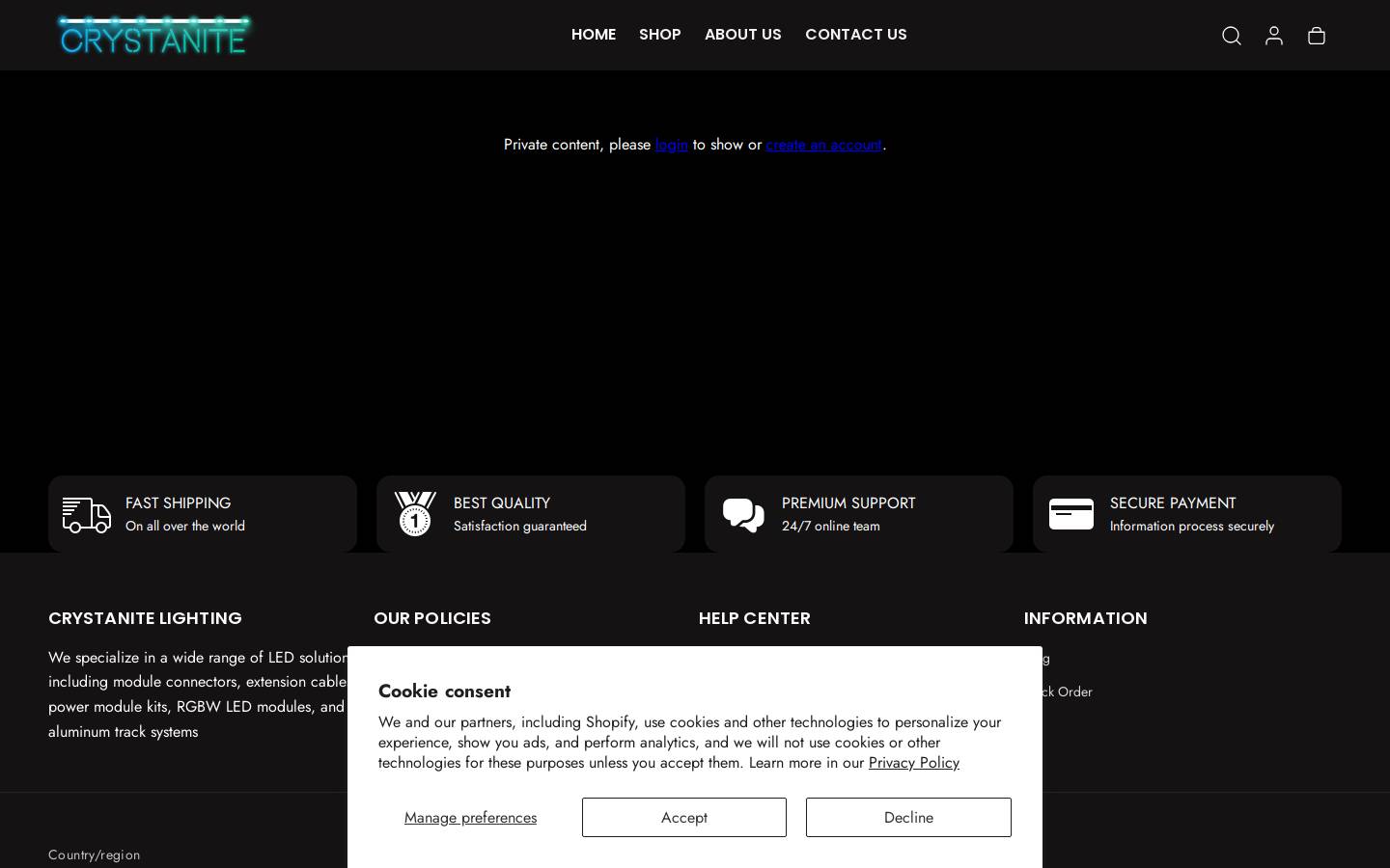 crystanite.shop homepage screenshot