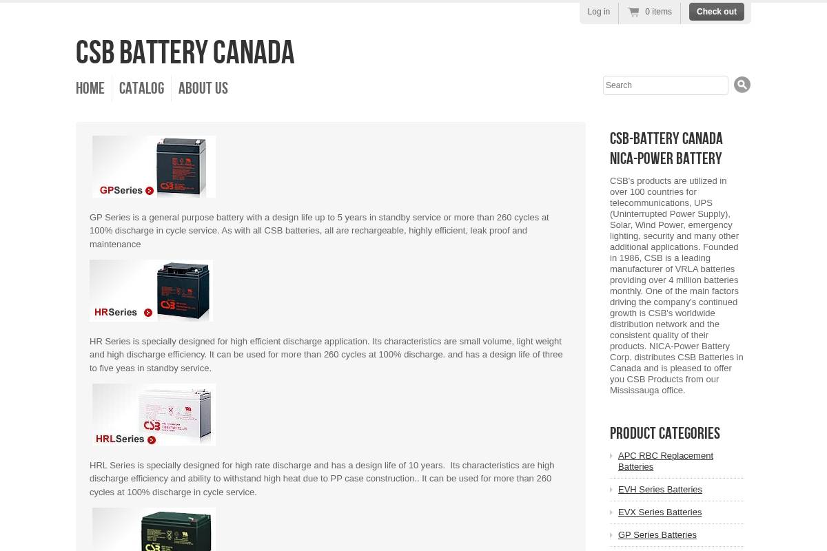 Csb Battery homepage screenshot