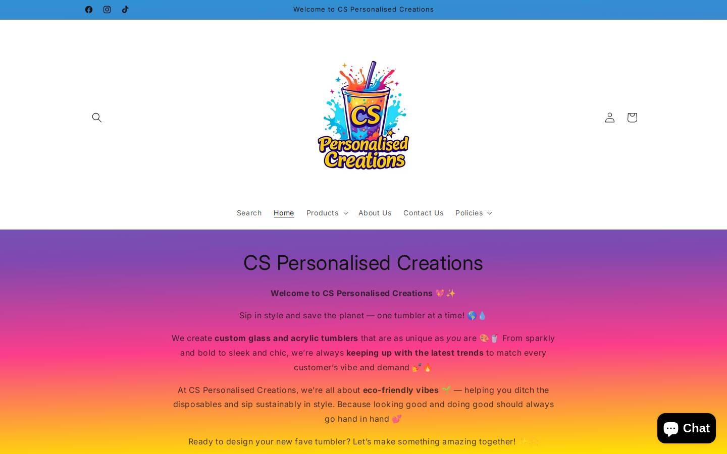 cscreations.store homepage screenshot