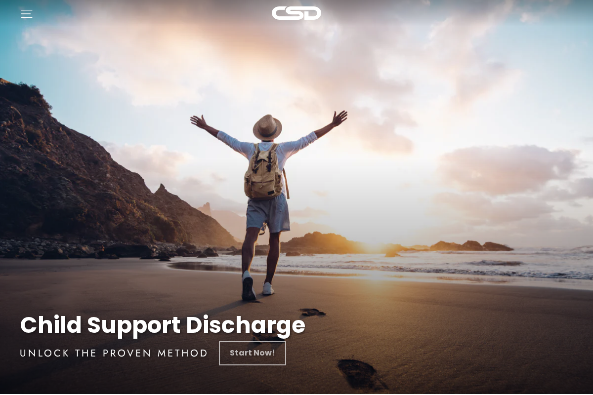 Child Support Discharge homepage screenshot