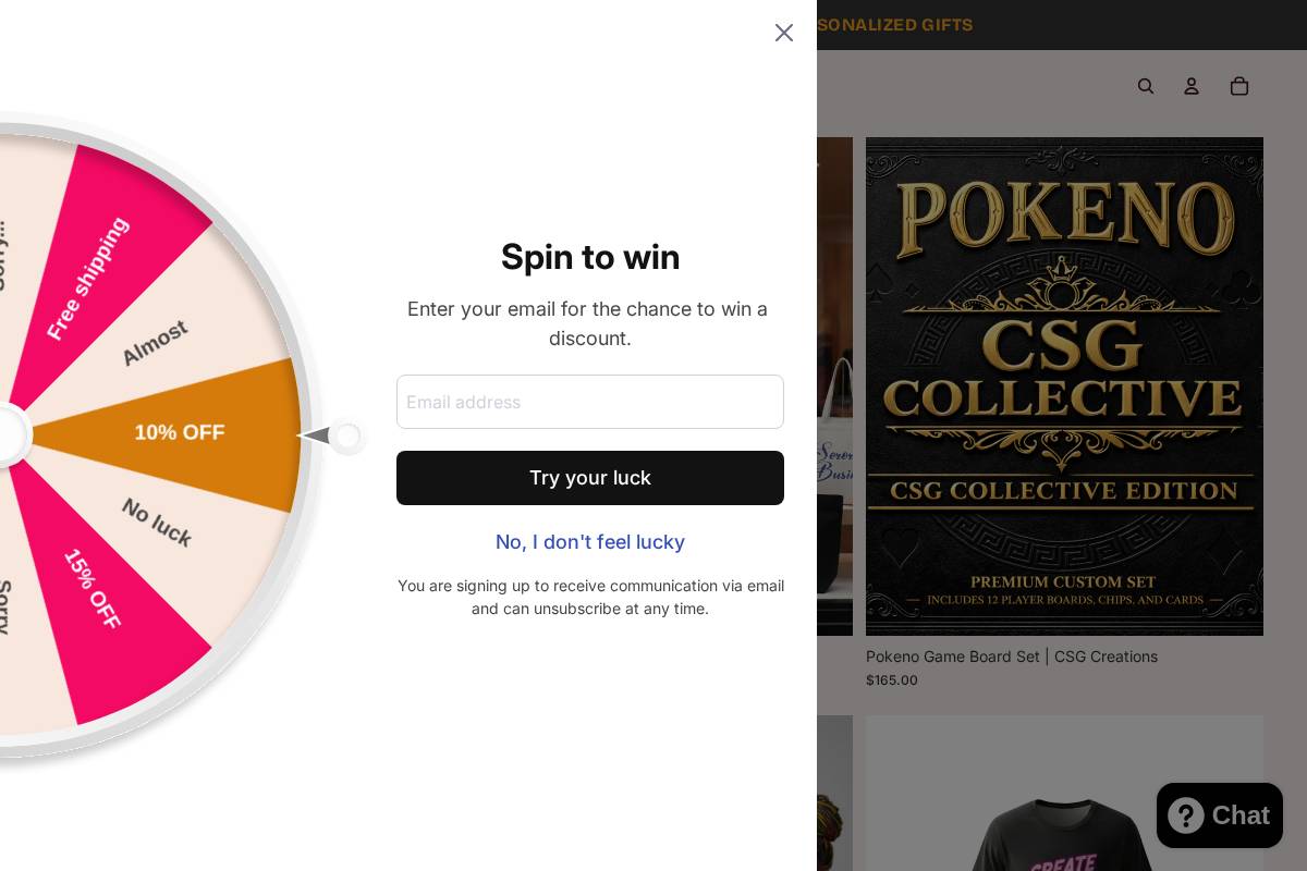 csgcreations.com homepage screenshot