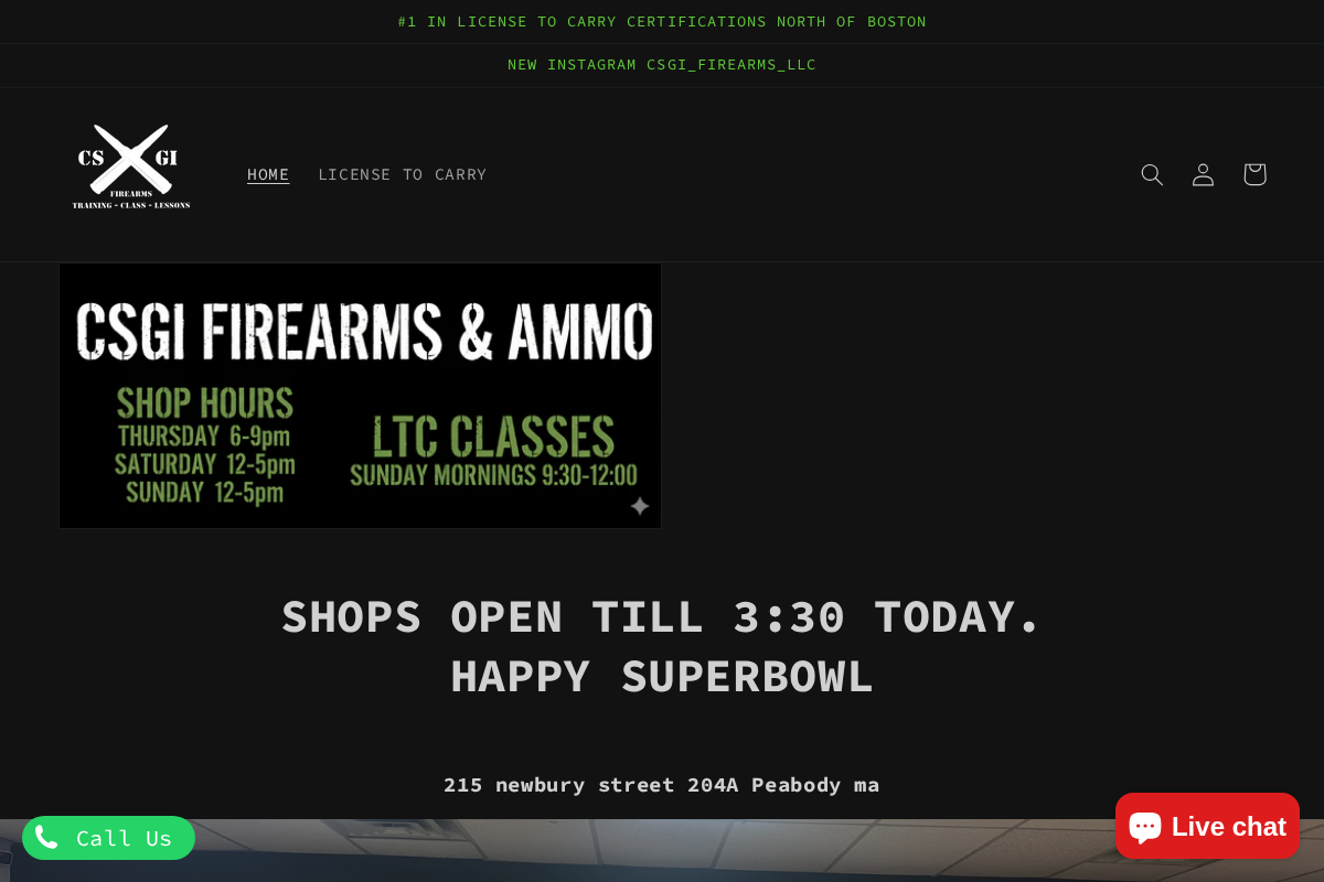 CSGI FIREARMS LLC homepage screenshot