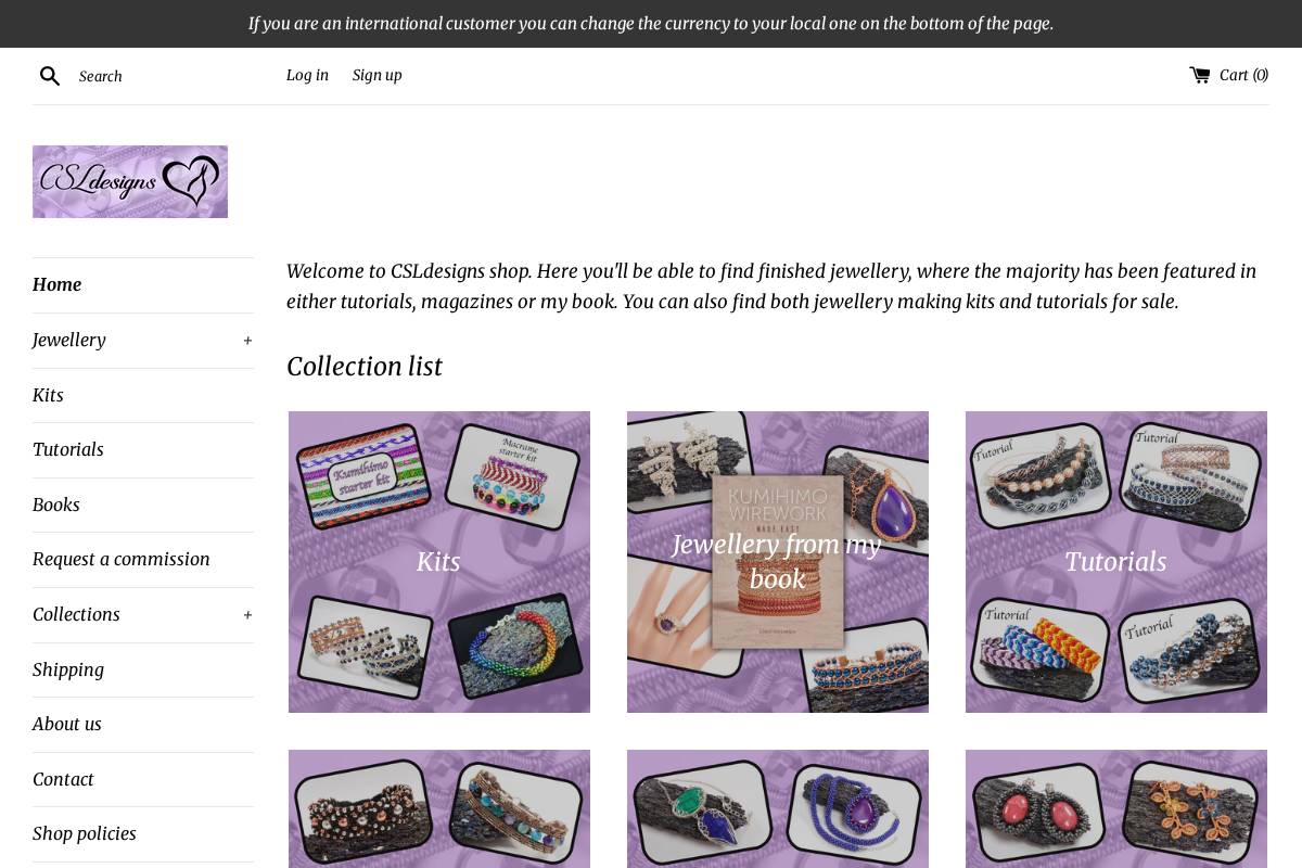 csldesignsshop.com homepage screenshot