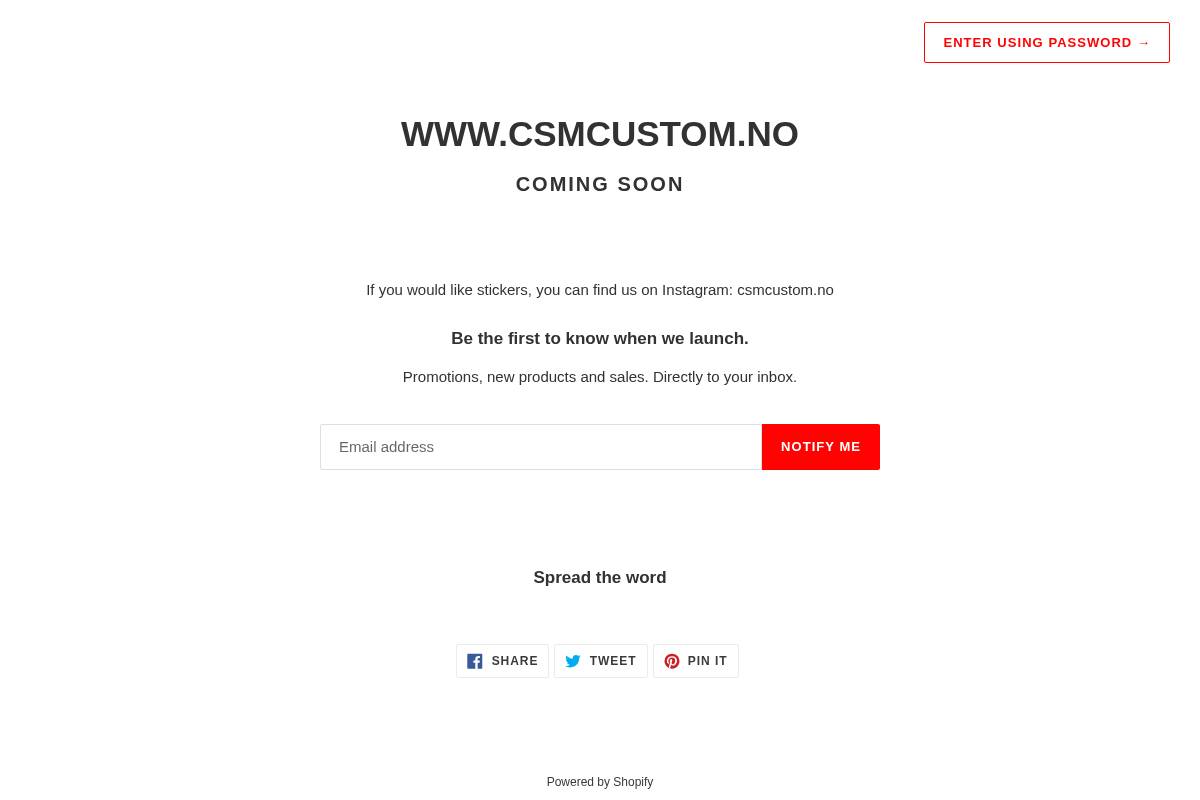 csmcustom.no homepage screenshot