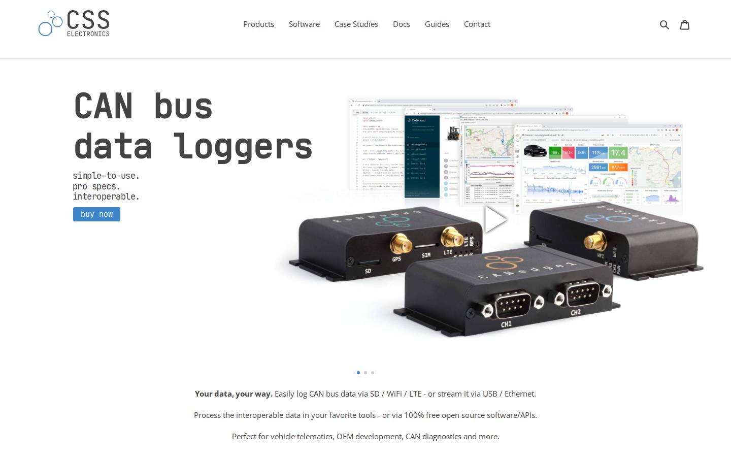 csselectronics.com homepage screenshot