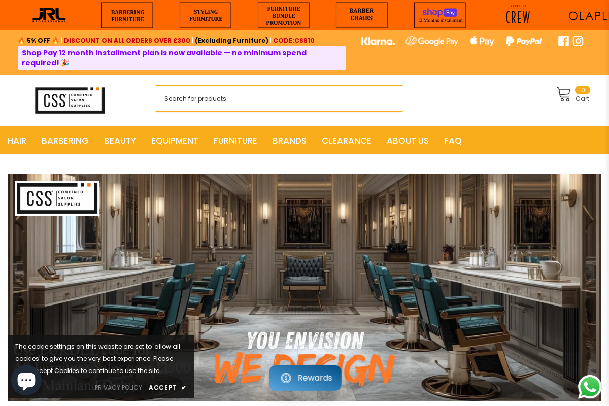 Combined Salon Supplies and Services (CSS) homepage screenshot
