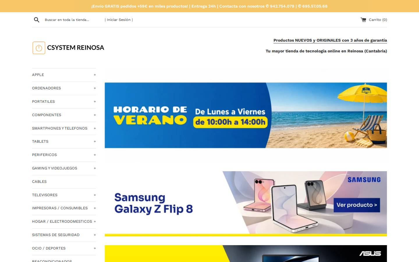 CSYSTEM REINOSA homepage screenshot