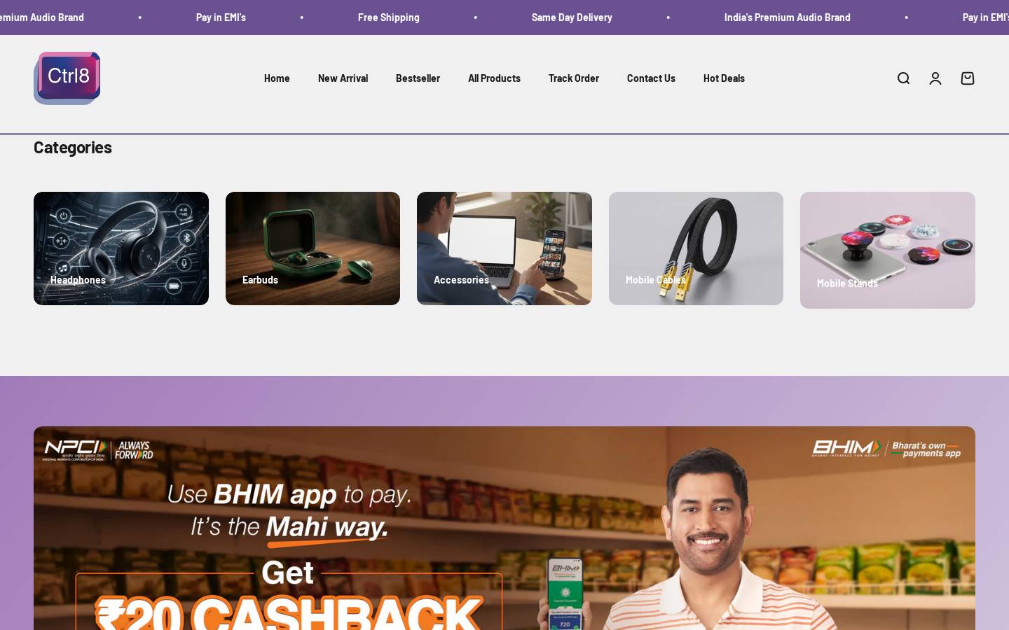 ctrl8.in homepage screenshot