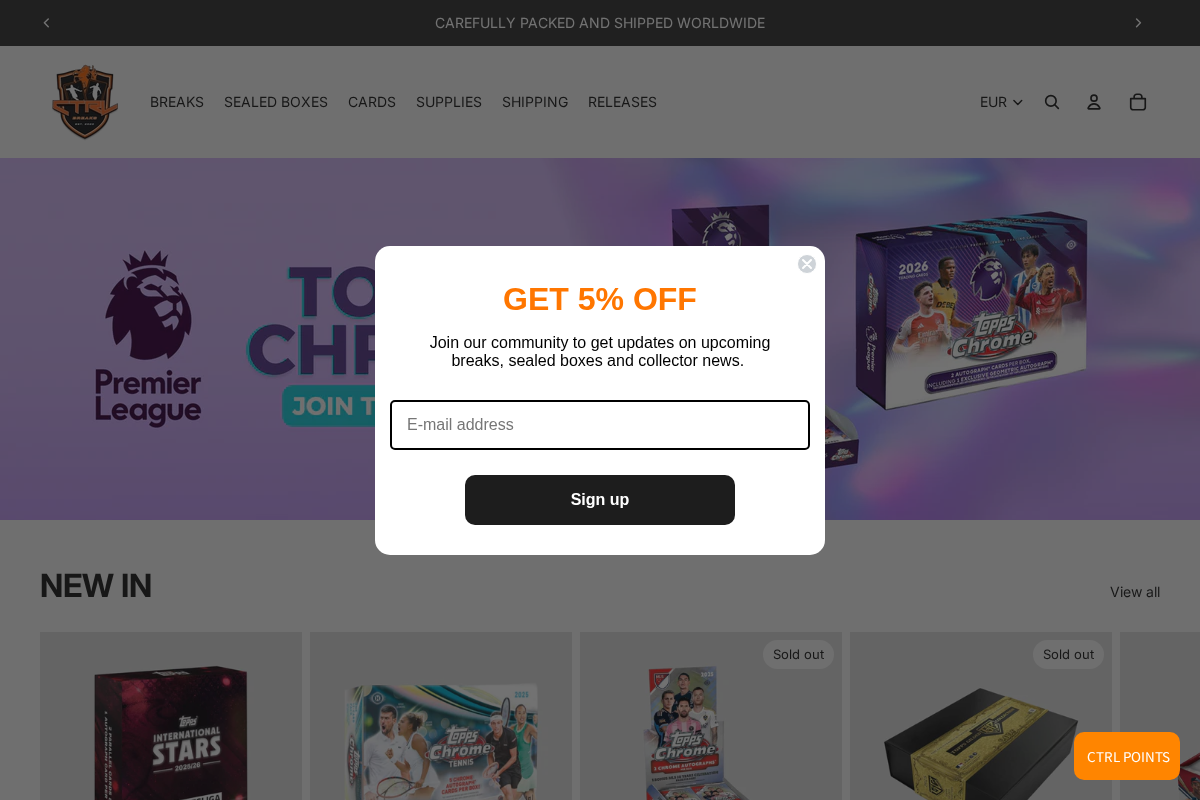 CTRL CARDS homepage screenshot