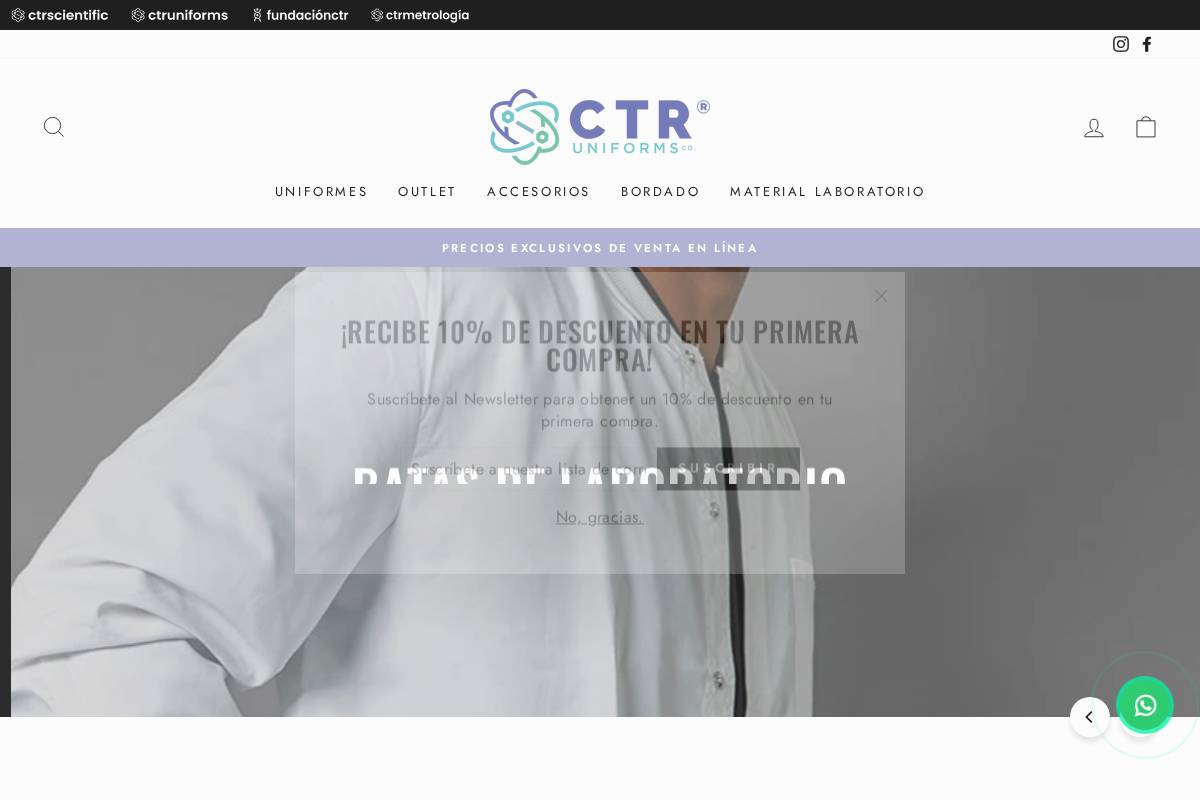 ctruniforms.com homepage screenshot