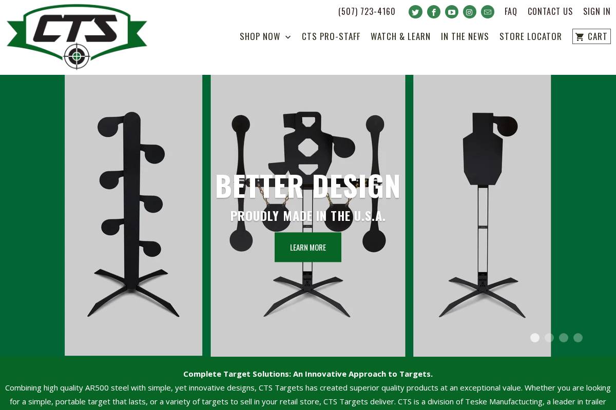 ctstargets.com homepage screenshot
