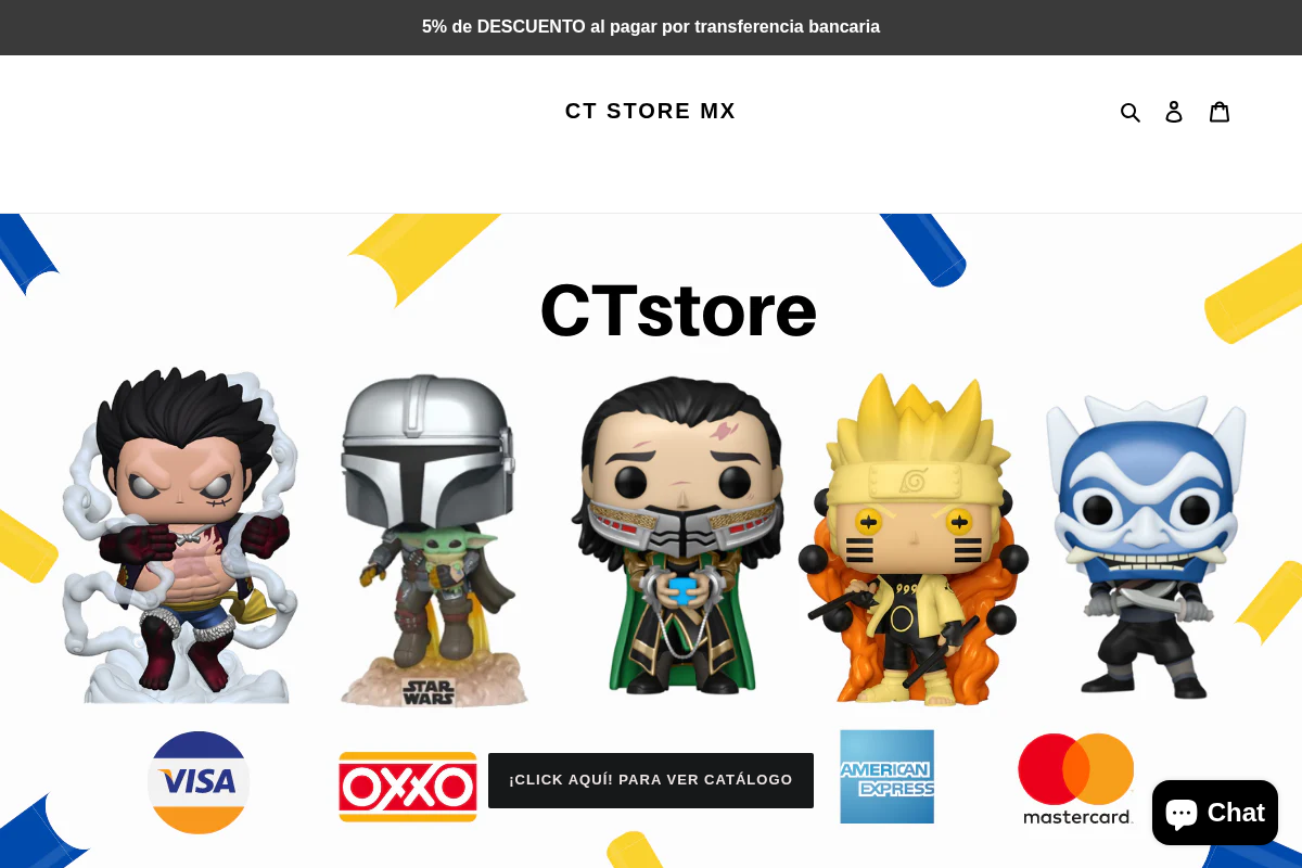 CT STORE MX homepage screenshot