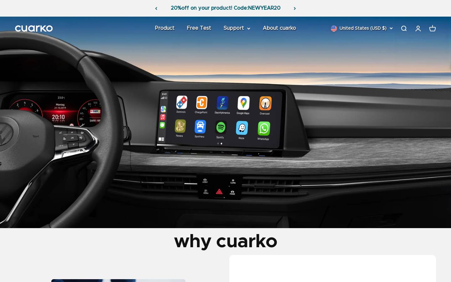 cuarko.com homepage screenshot