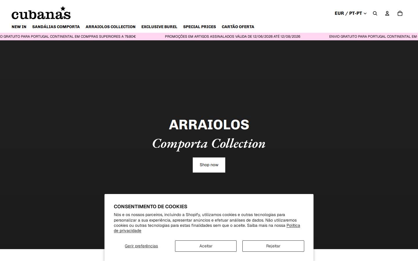 cubanas-shoes.com homepage screenshot