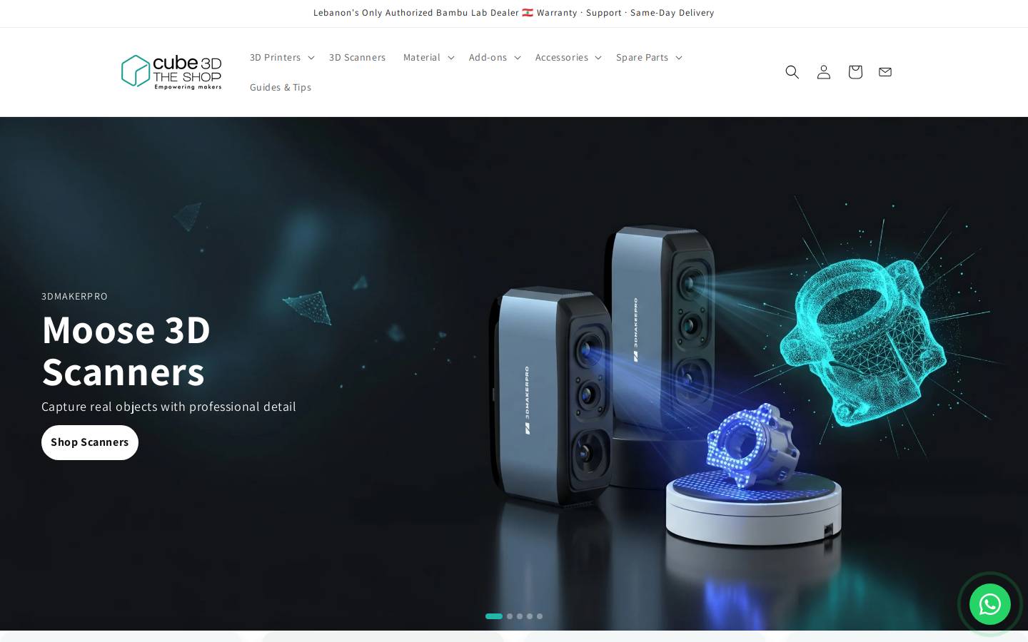 cube3dp.com homepage screenshot