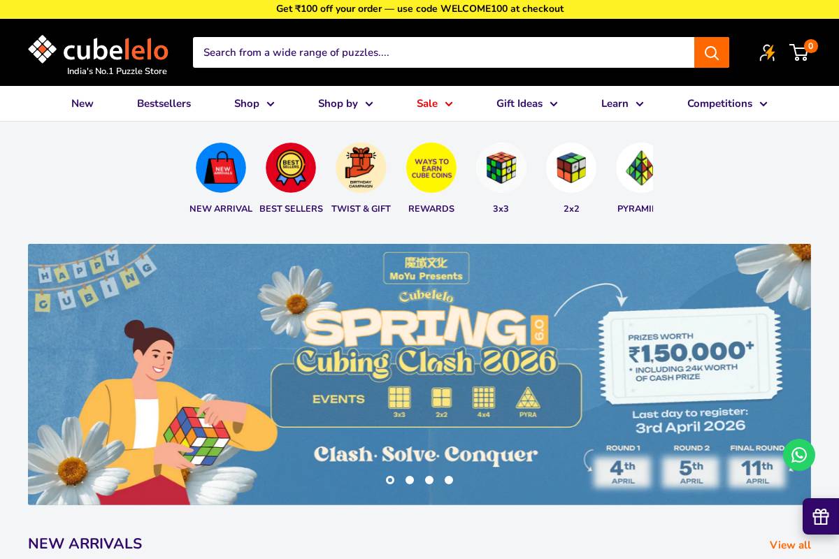 Cubelelo homepage screenshot