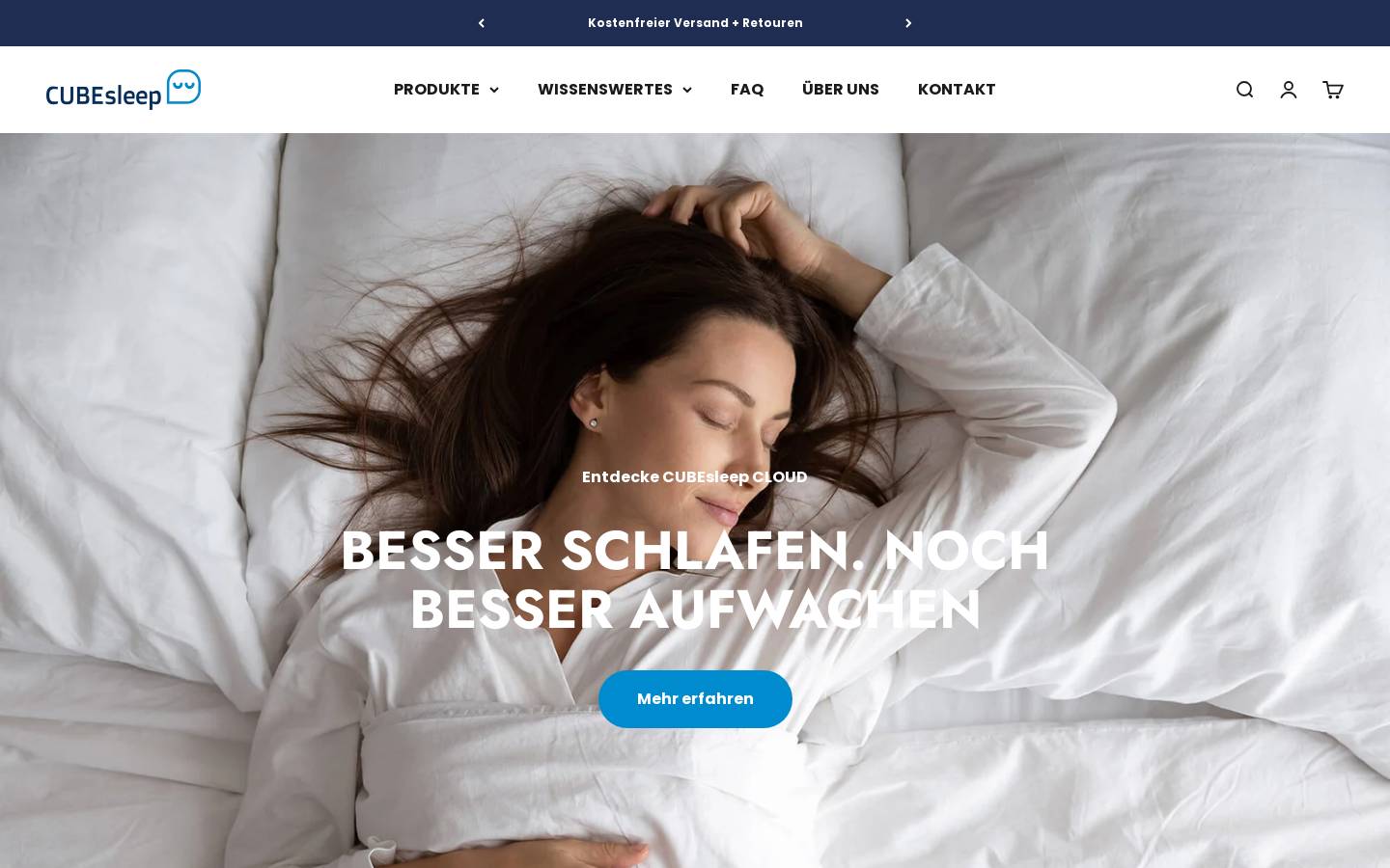 cubesleep.de homepage screenshot