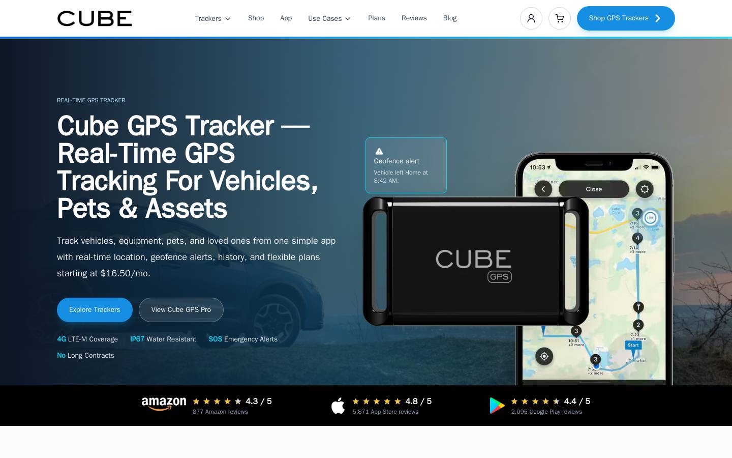 cubetracker.com homepage screenshot
